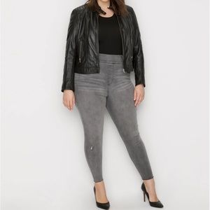 Spanx Grey Distressed Skinny Jeans